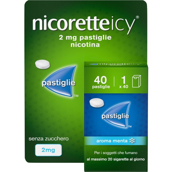 Nicoretteicy 2Mg Pastiglie Di Nicotina Per Smettere Di Fumare, 40 Pastiglie-image
