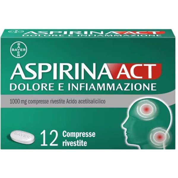 Aspirina Act Dolore E Infiammazione Trattamento Per Febbre E Dolore, 12 Compresse-image