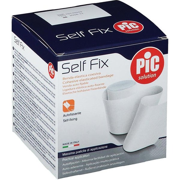 PIC Self Fix - Benda Elastica Coesiva Autofissante Per Il Fissaggio Delle Medicazioni 12Cm X 20M, 1 Benda-image