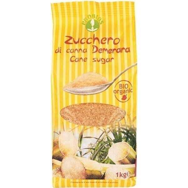 Probios Zucchero Di Canna Demerara - Zucchero Grezzo Di Canna Biologico Per Dolcificare, 1 Kg-image