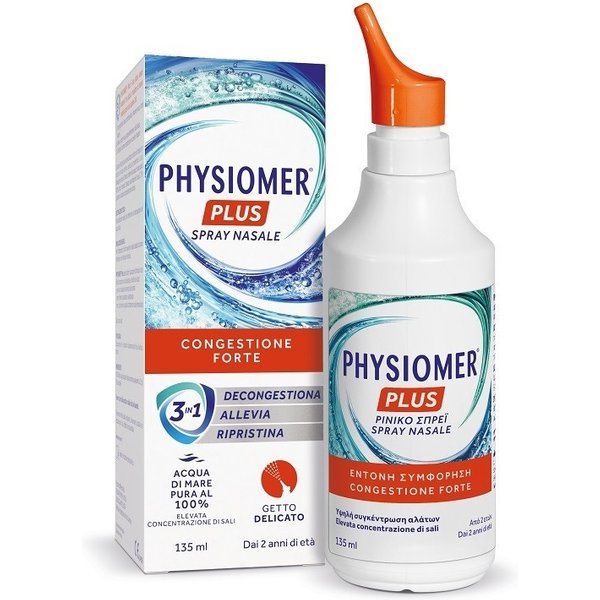 Physiomer Plus - Spray Nasale Decongestionante A Base Di Acqua Di Mare Ipertonica, 135 Ml-image