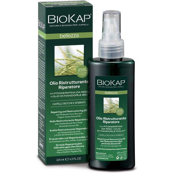 Bios Line Biokap - Olio Ristrutturante Riparatore Trattamento Per Capelli Secchi, 125 Ml-image