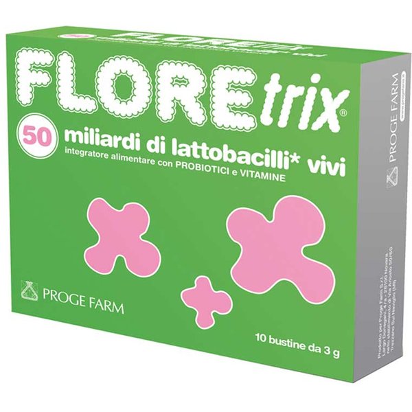Proge Farm Floretrix Integratore Alimentare Probiotico Con Vitamine, 10 Bustine-image