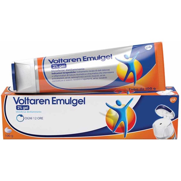 Novartis Voltaren Emulgel 2% Antinfiammatorio Locale Diclofenac Per Dolori Muscolari E Dolori Articolari, 100G-image