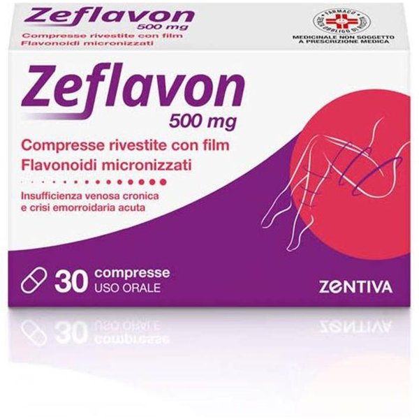 Zeflavon 500Mg Flavonoidi Micronizzati Per Insufficienza Venosa E Crisi Emorroidaria, 30 Compresse-image