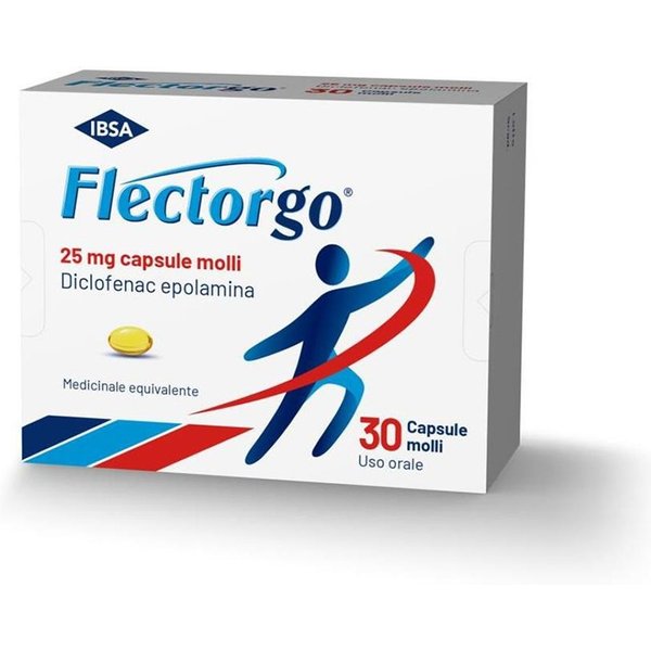 Ibsa Flectorgo 25Mg Diclofenac Epolamina Antidolorifico, 30 Capsule Molli-image