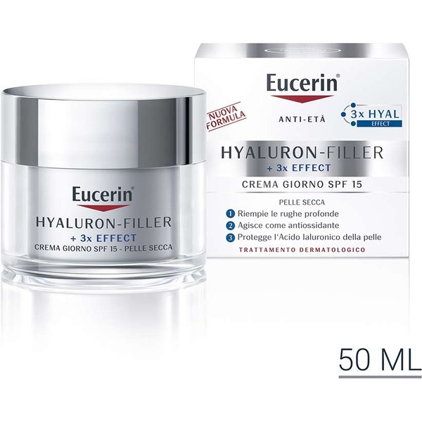 Eucerin Hyaluron Filler - +3X Effect Crema Giorno SPF15 Per Pelle Secca, 50Ml-image