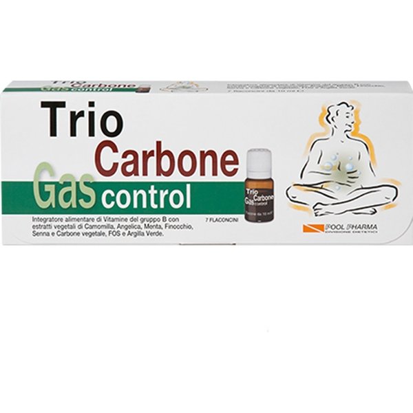 Pool Pharma Triocarbone - Gas Control Integratore Alimentare, 7 Flaconcini-image