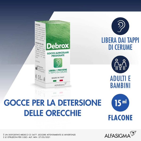 Alfasigma Debrox Gocce Auricolari Per La Dissoluzione Di Tappi Di Cerume, 15Ml-image