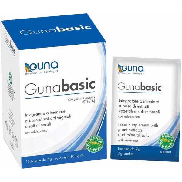 Guna Gunabasic Integratore Di Sali Minerali Ed Estratti Vegetali, 15 Bustine-image