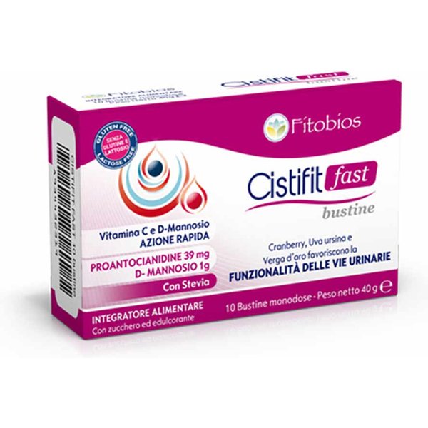Fitobios Cistifit Fast Integratore Funzionalità Delle Vie Urinarie, 10 Bustine-image