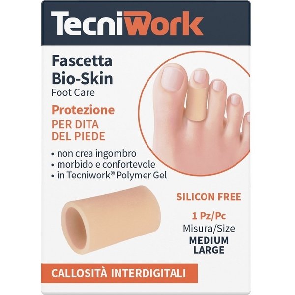 Tecniwork Fascetta Bioskin - Protezione Tubolare Emolliente Per Le Dita Dei Piedi, 1 Pezzo M-L-image