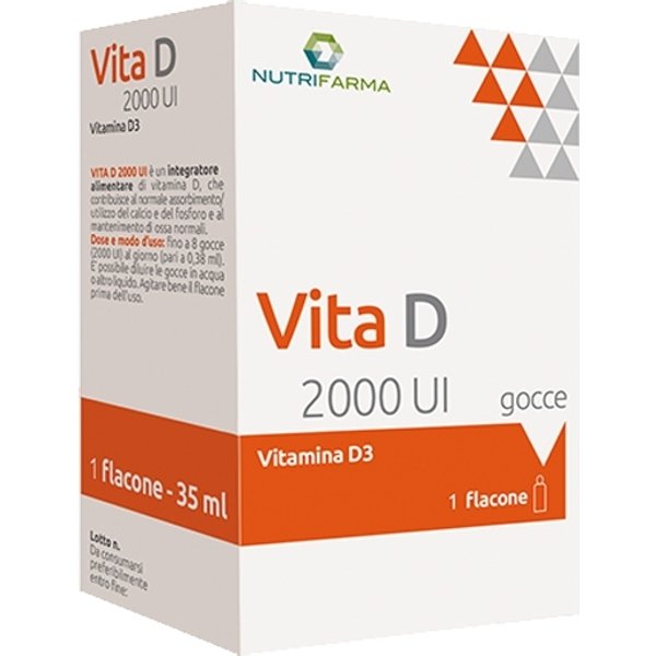 Aqua Viva Nutrifarma - Vita D 2000 UI Gocce Integratore Di Vitamina D Per Ossa E Difese Immunitarie, 35 Ml-image