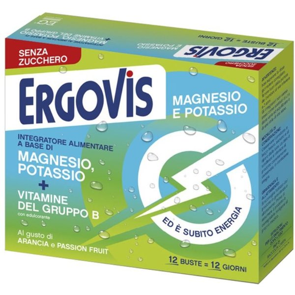 Eg Ergovis - Magnesio Potassio Vitamine B Integratore Senza Zucchero, 12 Bustine-image