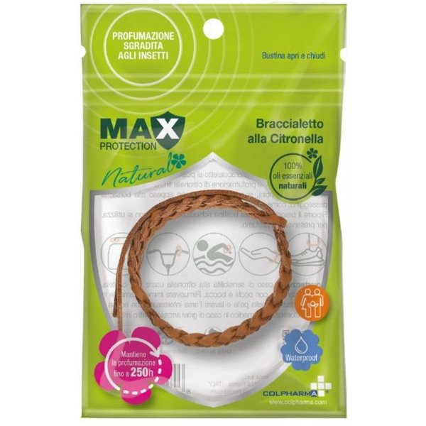 Colpharma Max Protection - Braccialetto Anti Zanzare Alla Citronella In Ecopelle, 1 Pezzo-image