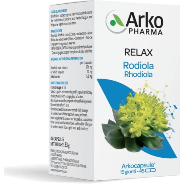 ArkoPharma Arkocapsule - Relax Rodiola Integratore Alimentare, 45 Capsule-image