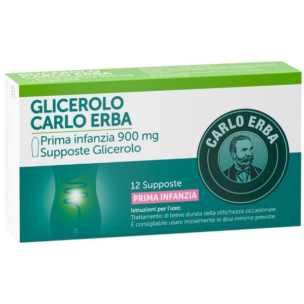 Glicerolo Prima Infanzia 900Mg Trattamento Stitichezza Occasionale, 12 Supposte-image