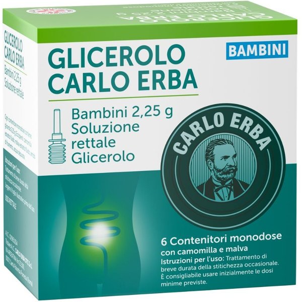Glicerolo Bambini 2,25G Soluzione Rettale Con Camomilla E Malva Trattamento Stitichezza Occasionale, 6 Contenitori Monodose-image