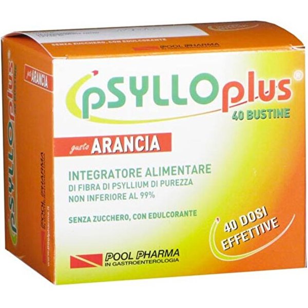 Pool Pharma Psyllo Plus Integratore Alimentare Arancia, 40 Bustine-image