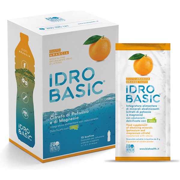 Biohealth Idrobasic Integratore Magnesio Potassio Gusto Arancia, 15Buste-image