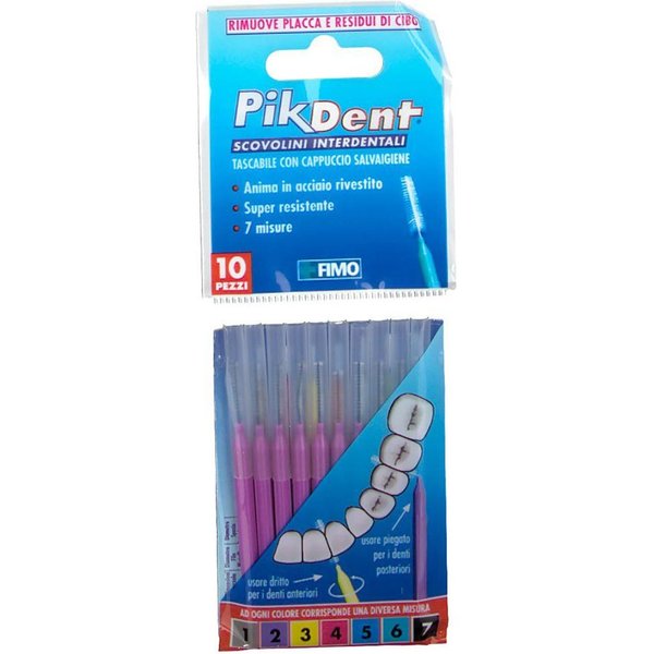 Fimo Pikdent - Stuzzicolino Scovolino 2 Viola Misura 0,5Mm, 10 Scovolini-image