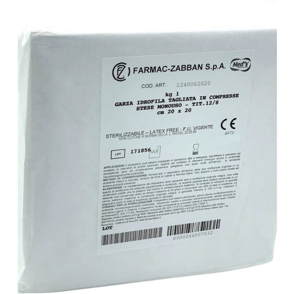 Farmac-Zabban Garza Compressa Idrofila 12/8 20 X 20Cm, 1Kg-image