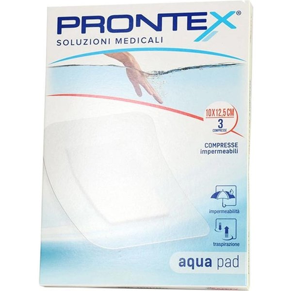 Prontex Aqua Pad - Compressa Adesiva Resistente All'acqua 10X12,5Cm, 3 Compresse-image