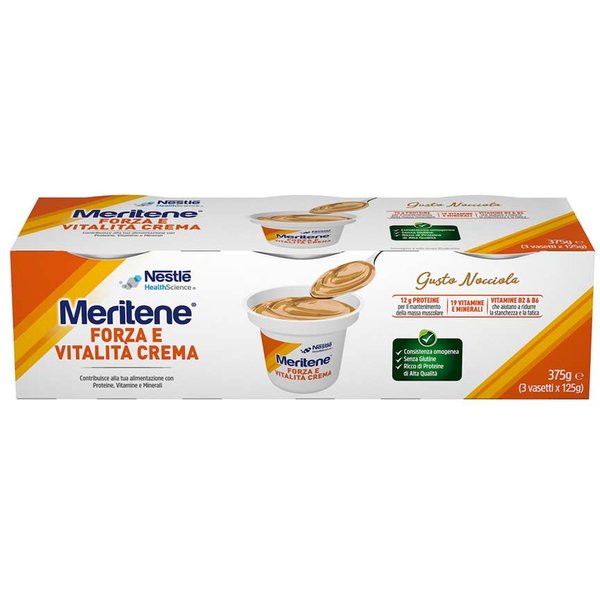 Meritene Forza & Vitalità - Crema Nocciola Proteine Vitamine Minerali, 3X125G-image