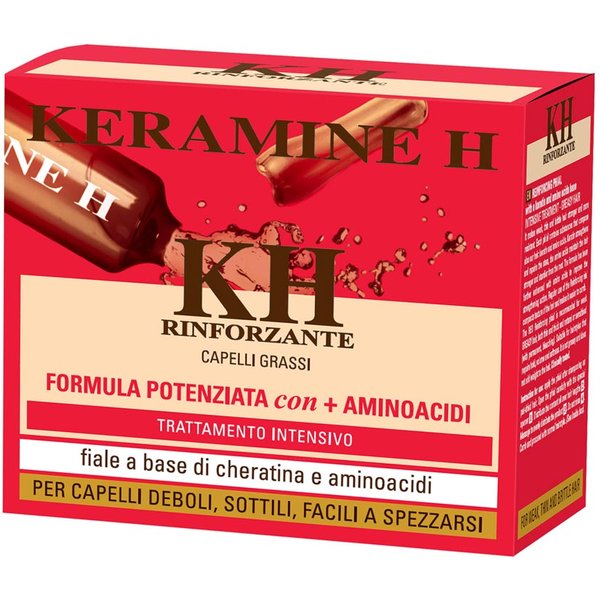 Keramine H KH - Fiale Rinforzanti Rossa Per Capelli Grassi, 10 Fiale Da 10Ml-image
