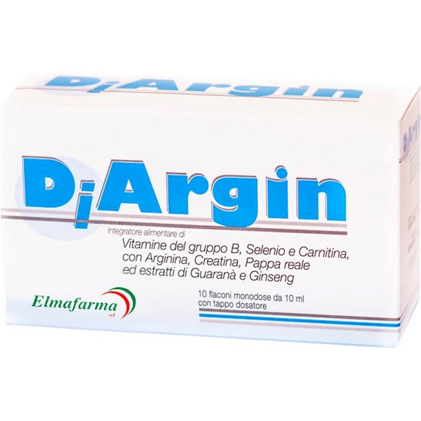 Elmafarma Diargin Integratore Energetico Tonico, 10 Flaconcini Da 10Ml-image