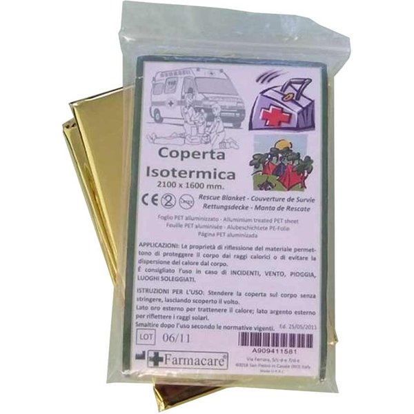 Farmacare Coperta Isotermica Oro/Argento Misura 160 X 210 Cm, 1 Pezzo-image