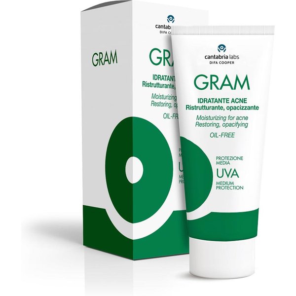 Cantabria Labs Gram - Crema Idratante Acne Ristrutturante Opacizzante, 50Ml-image