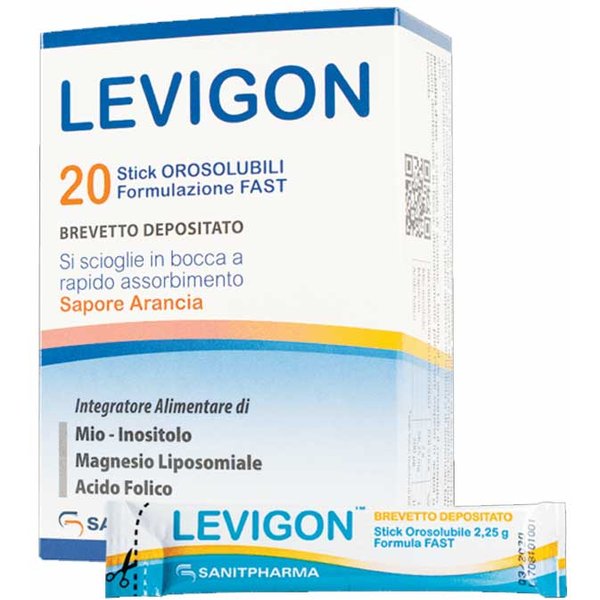 Sanitpharma Levigon Integratore Metabolismo Gusto Arancia, 20 Stick Orosolubili-image