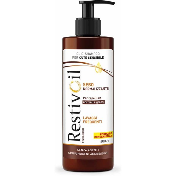 RestivOil Fisiologico Sebonormalizzante Olio-Shampoo Per Capelli Grassi, 400Ml-image