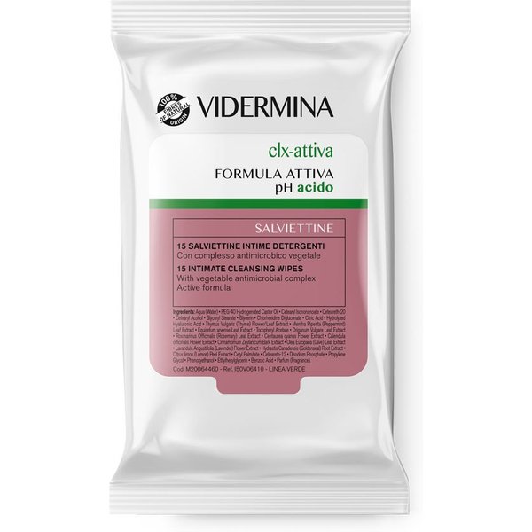 Vidermina Clx Attiva - Salviette Intime Detergenti 15 Pezzi-image