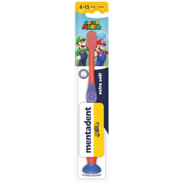 Mentadent Spazzolino Junior 6-13 Anni Extra Soft Edizione Super Mario Vari Colori, 1 Pezzo-image