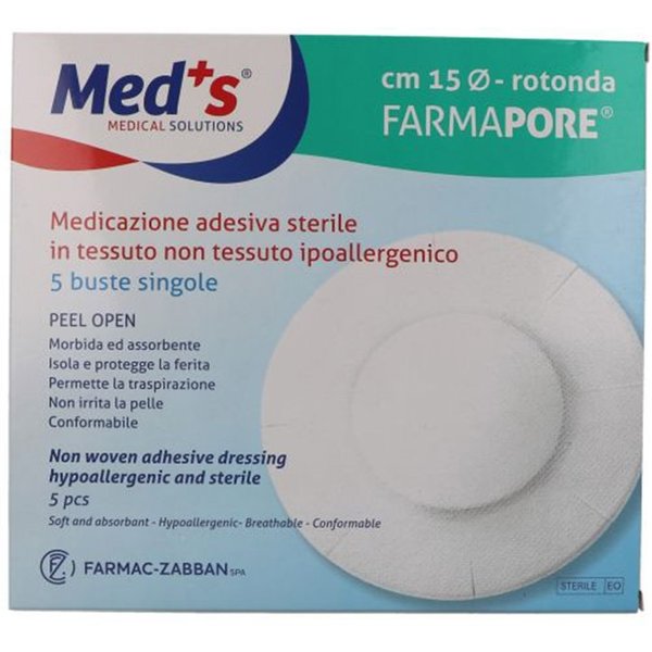 Med's Farmapore - Medicazione Adesiva In TNT Sterile Rotonda, 5 Pezzi-image
