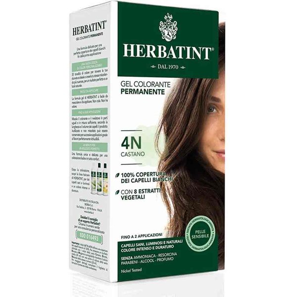 Herbatint Gel Colorante Permanente Tinta Colore 4N Castano Naturale 3Dosi, 300Ml-image