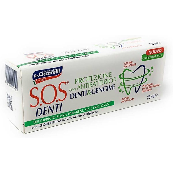 Ciccarelli Sos Denti - Dentifricio Antiplacca Protezione Denti E Gengive, 75Ml-image