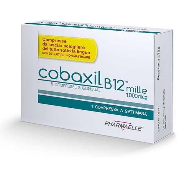 Pharmaelle Cobaxil B12 Mille 1000 Mcg Integratore Alimentare, 5 Compresse-image
