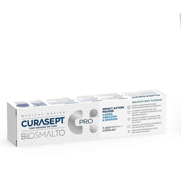Curasept Biosmalto - Carie Abrasione Erosione Mousse Azione D’Urto Menta, 50Ml-image