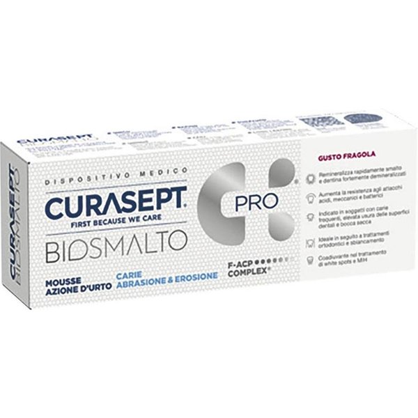 Curasept Biosmalto Carie Abrasione Erosione Mousse Azione D’Urto Fragola, 50Ml-image
