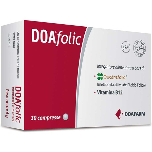 Doafarm Doafolic Integratore Di Folato E Vitamina B12, 30 Compresse-image