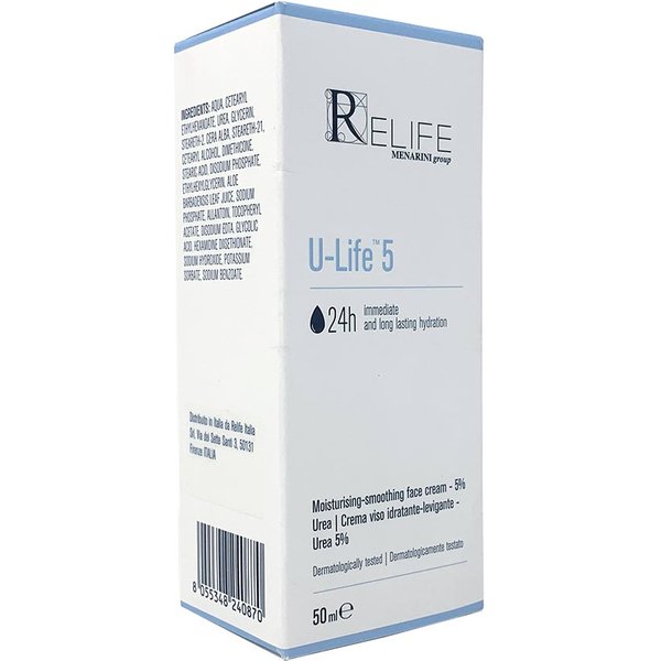 Relife U-Life - 5 Crema Viso Idratante Levigante Urea 5%, 50Ml-image