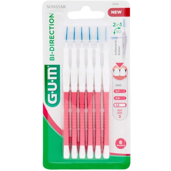 GUM Scovolino Interdentale Bi-Direction Punta Fine, 6 Pezzi-image