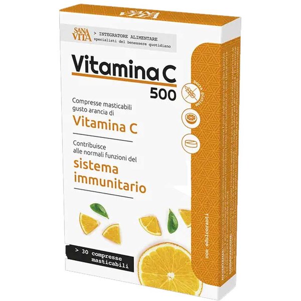 Paladin Pharma Sanavita - Vitamina C Masticabile Integratore Difesa,30 Compresse-image