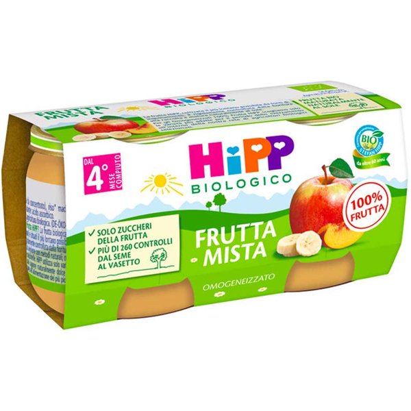 Hipp Omogeneizzato Biologico Di Frutta Mista Dai 4+ Mesi, 2 X 80G-image