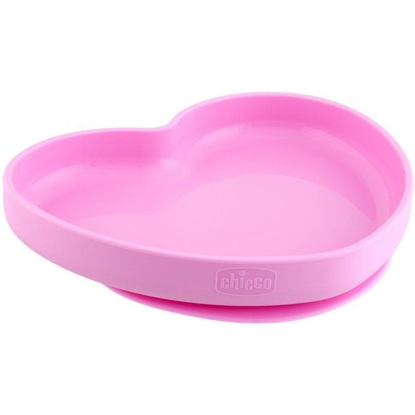 Chicco Piatto Cuore In Silicone Con Ventosa Colore Rosa, 1 Pezzo-image