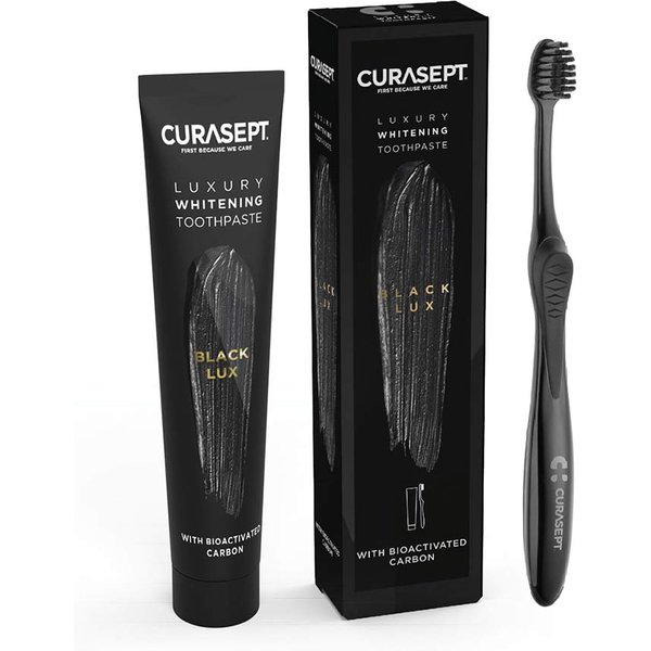 Curasept Luxury Whitening - Black Lux Kit Dentifricio + Spazzolino Sbiancante-image
