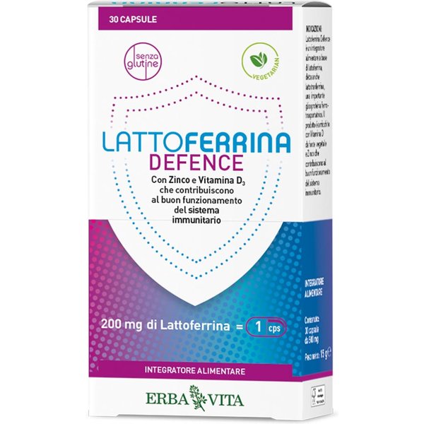 Erba Vita Lattoferrina Defence Integratore Sistema Immunitario, 30 Capsule-image